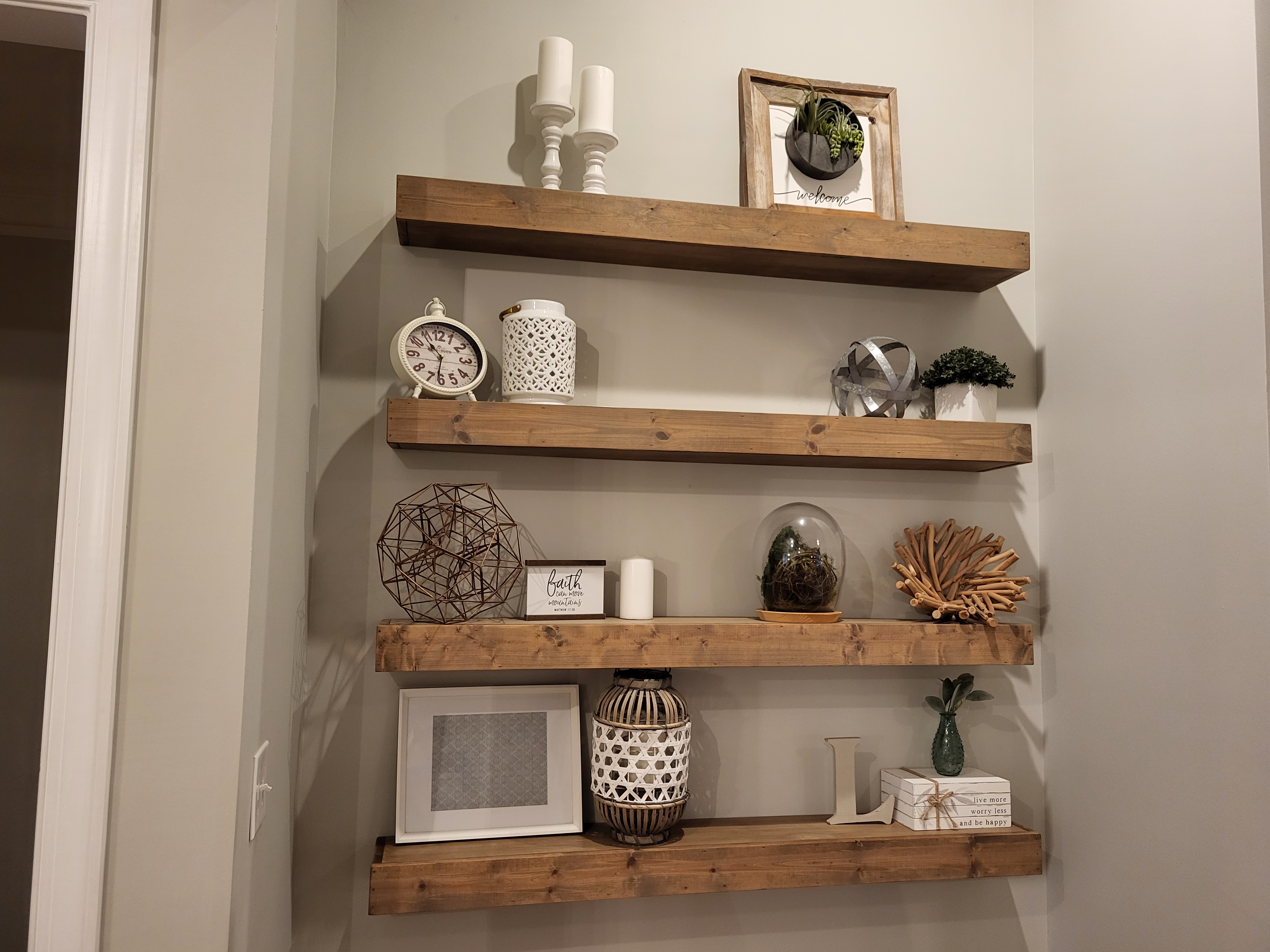 Floating shelves installation