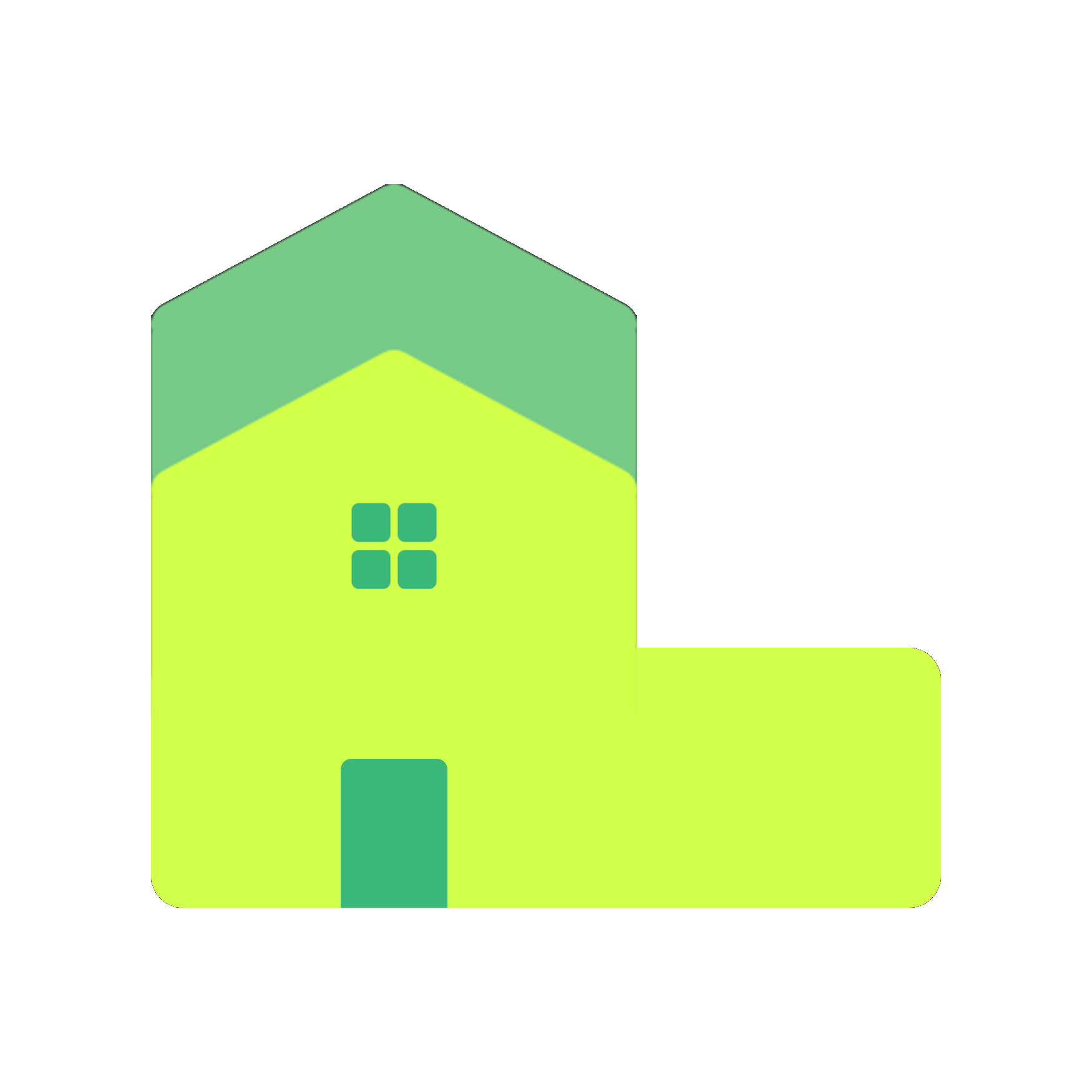 "L" shaped house logo for Lechner Home Services